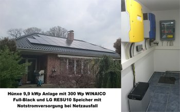 Photovoltaikanlage Speicher mit Notstrom in Hünxe