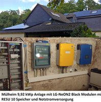 Mülheim 9,92 kWp mit LG RESU 10 Speicher und Notstromversorgung